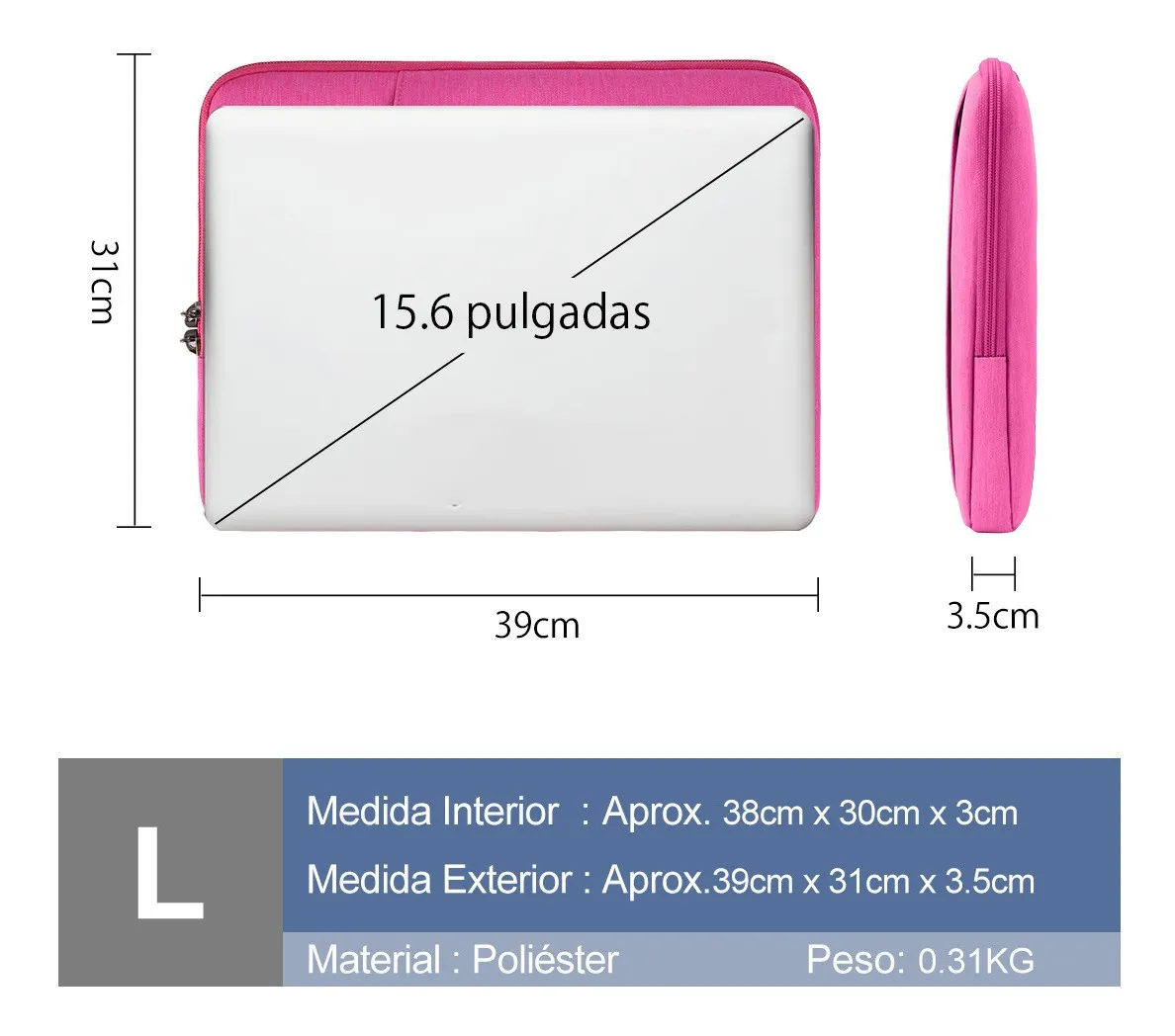 Impermeable Funda Para Laptop 15.6'' Pulgadas Rosa
