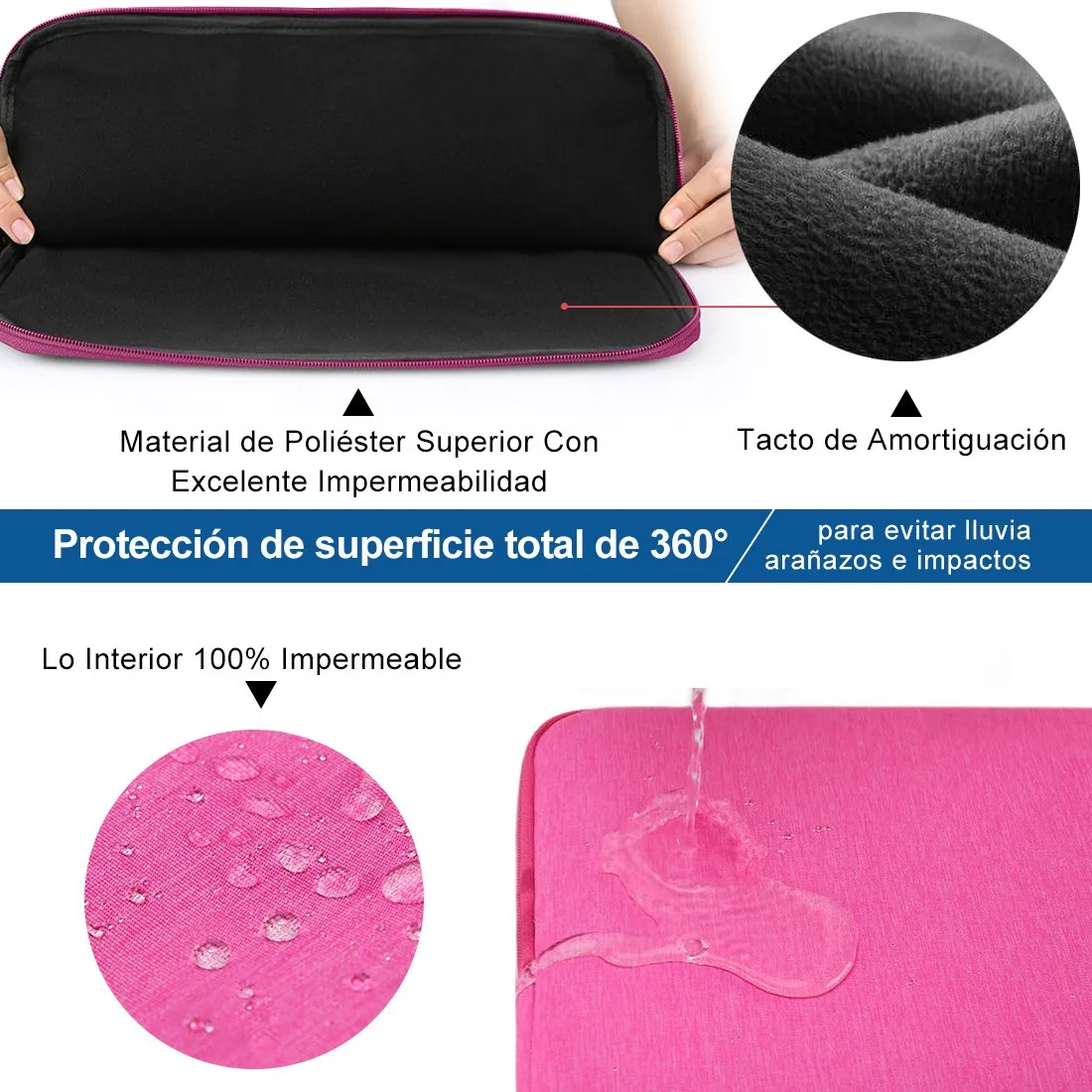 Impermeable Funda Para Laptop 15.6'' Pulgadas Rosa