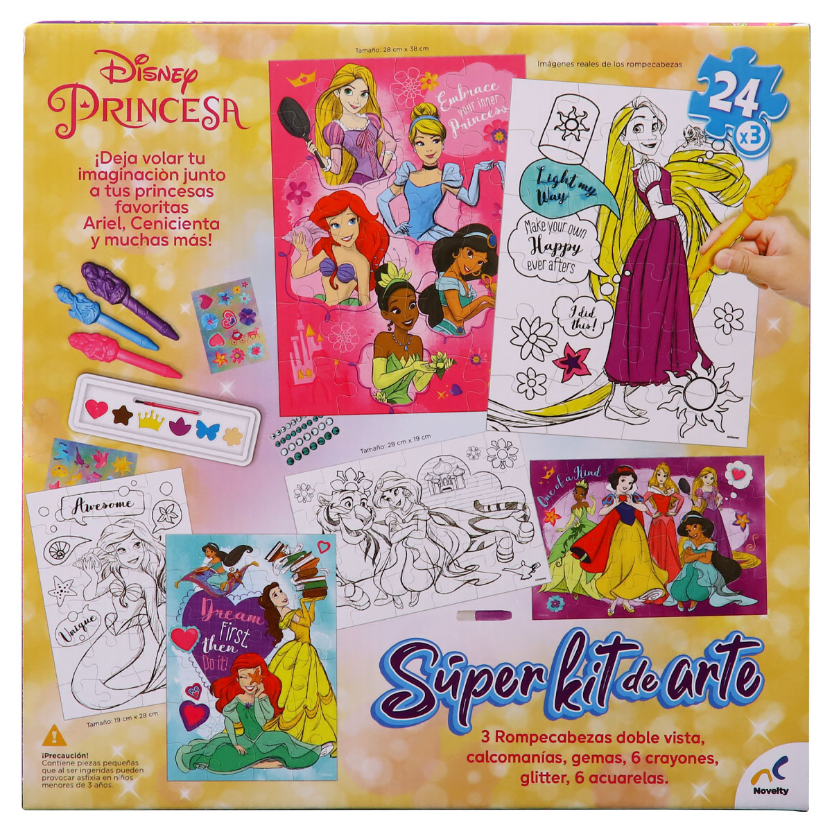 Rompecabezas Súper Kit de Arte de las Princesas Disney - Novelty
