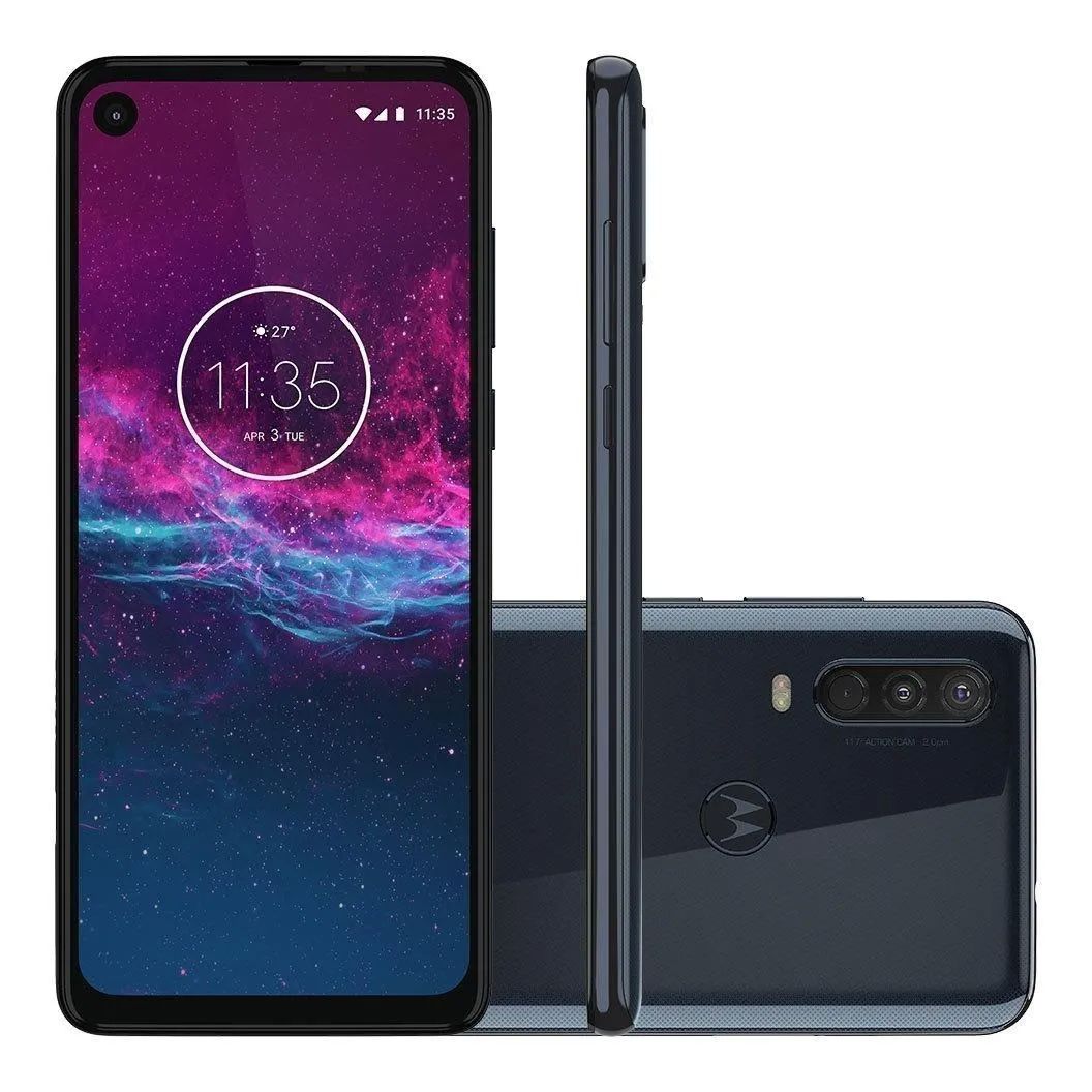 Celular MOTOROLA One Action 128/4gb Denim Blue Desbloqueado Single Sim