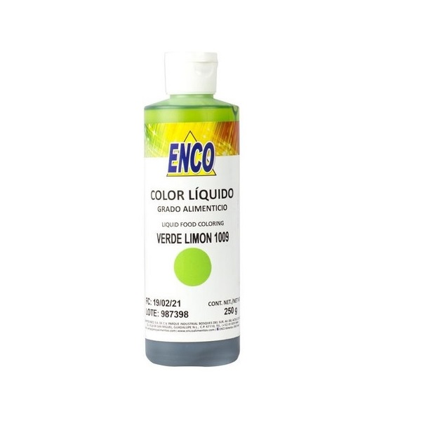 Colorante Liquido Verde Limón 250 Ml Enco Aerografo 1009-250