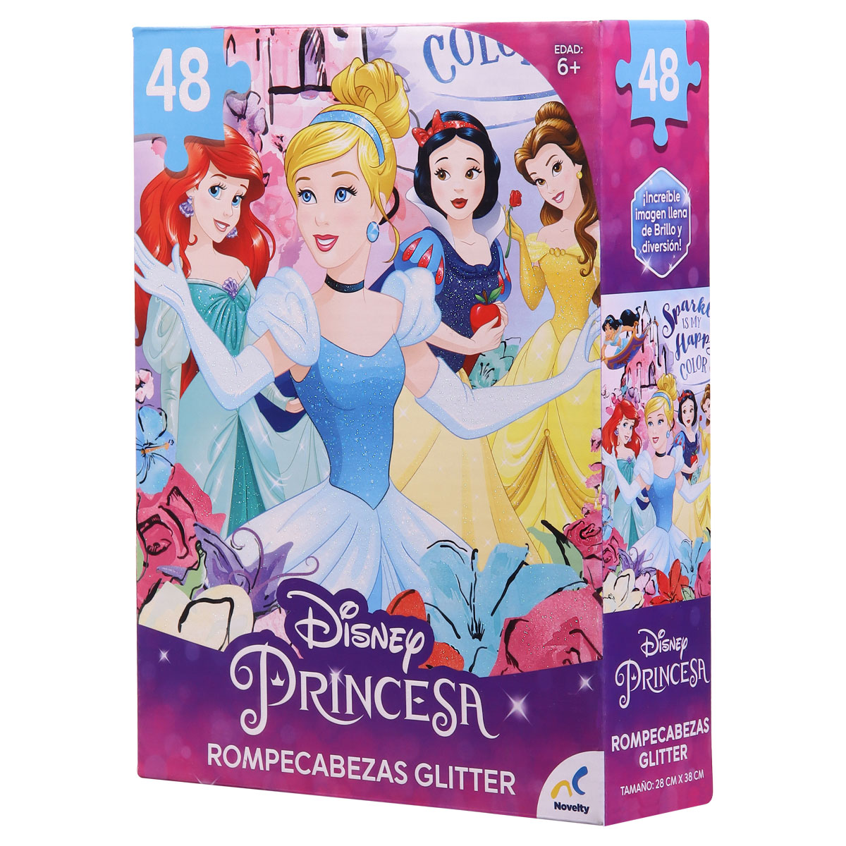 Rompecabezas con Glitter de las Princesas de Disney - Novelty