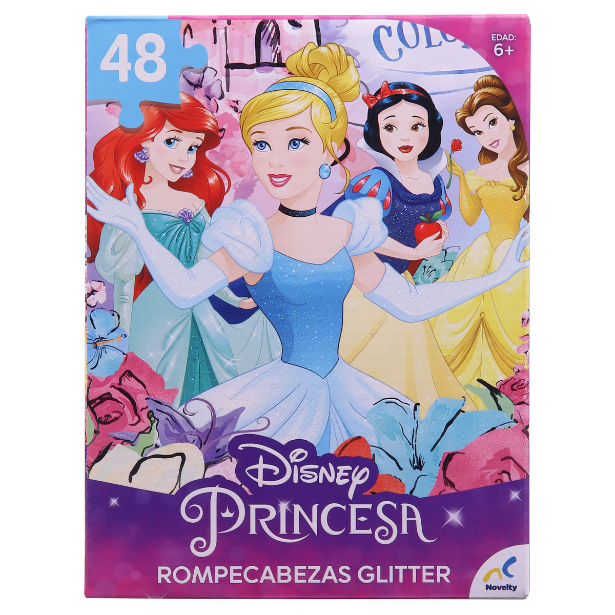 Rompecabezas con Glitter de las Princesas de Disney Novelty