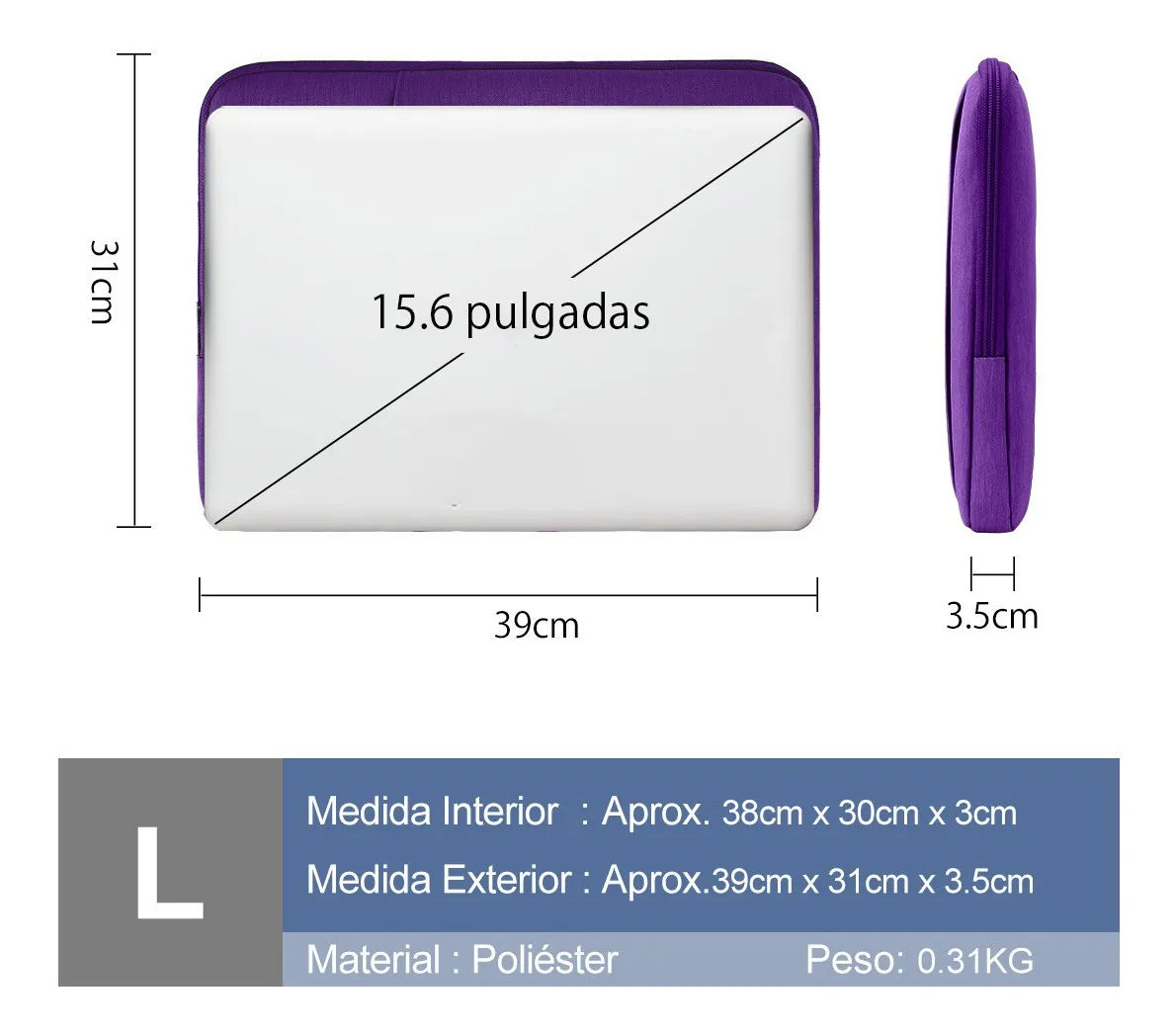 Impermeable Funda Para Laptop 15.6'' Pulgadas Violeta