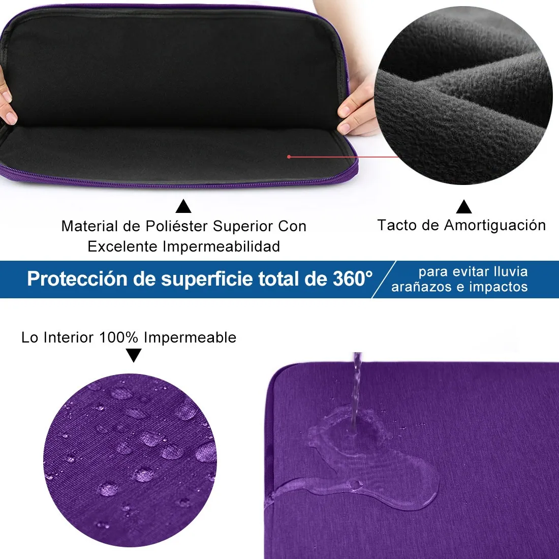 Impermeable Funda Para Laptop 15.6'' Pulgadas Violeta