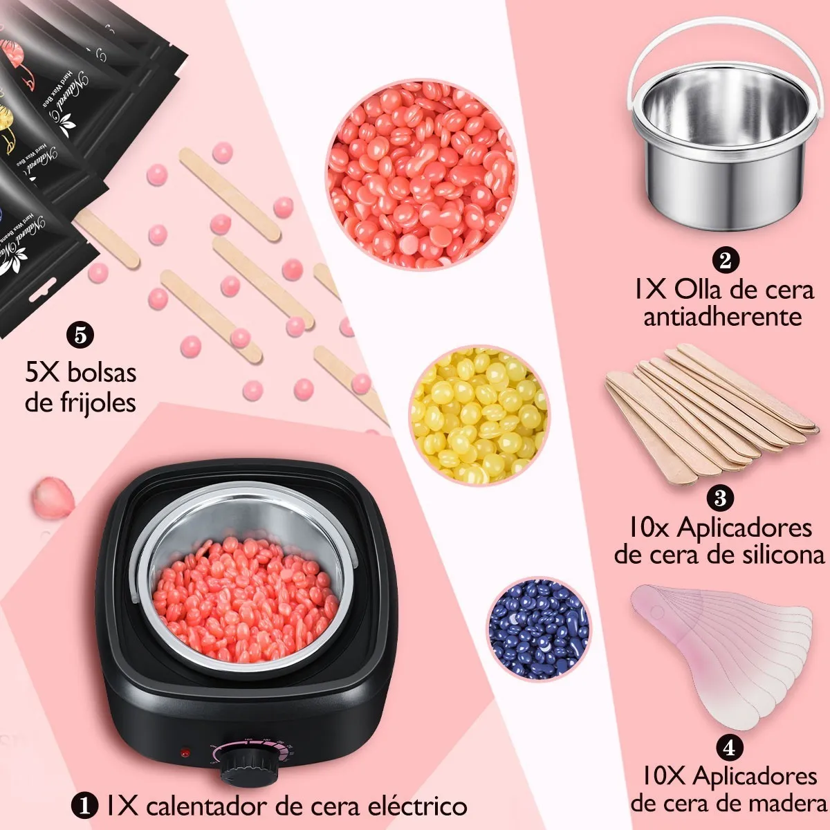 Kit De Depilación De Cera Negro