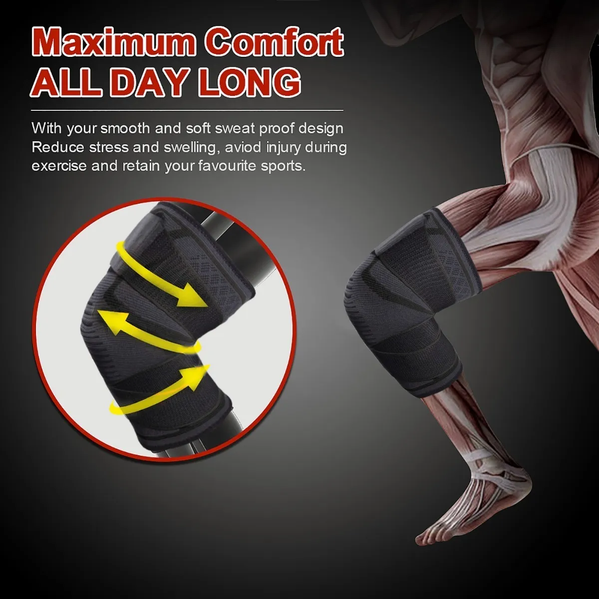 Rodillera Elástica De Compresión Talla M