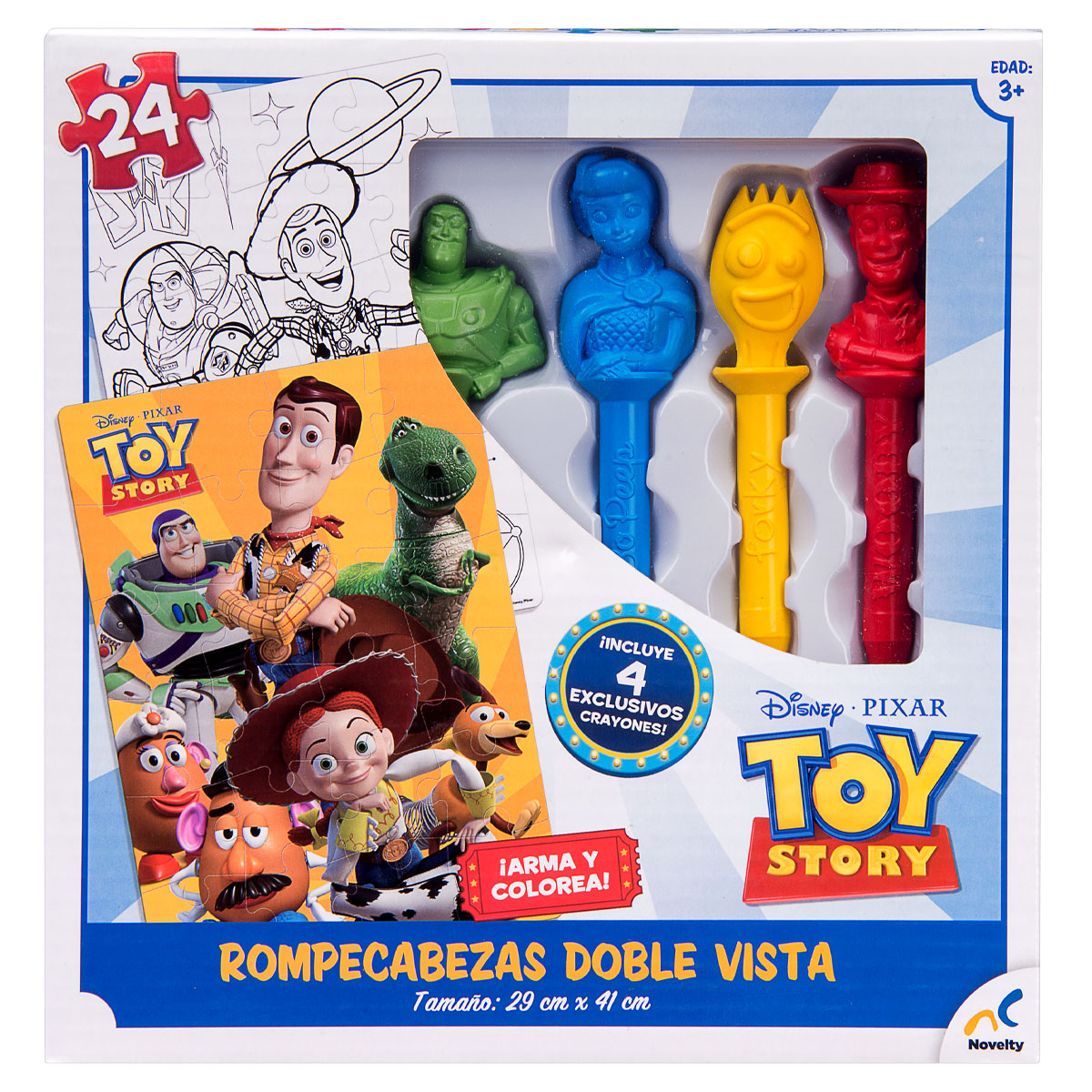 Rompecabeza para Niños Doble Vista + Crayones de Toy Story