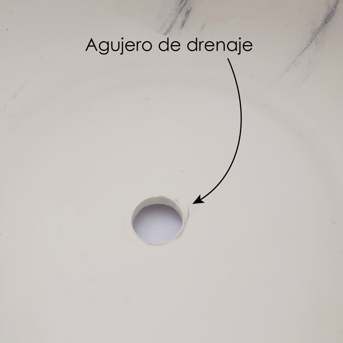 Macetero Efecto Mármol Maceta De Cerámica 22 Cm Diámetro (Gris)