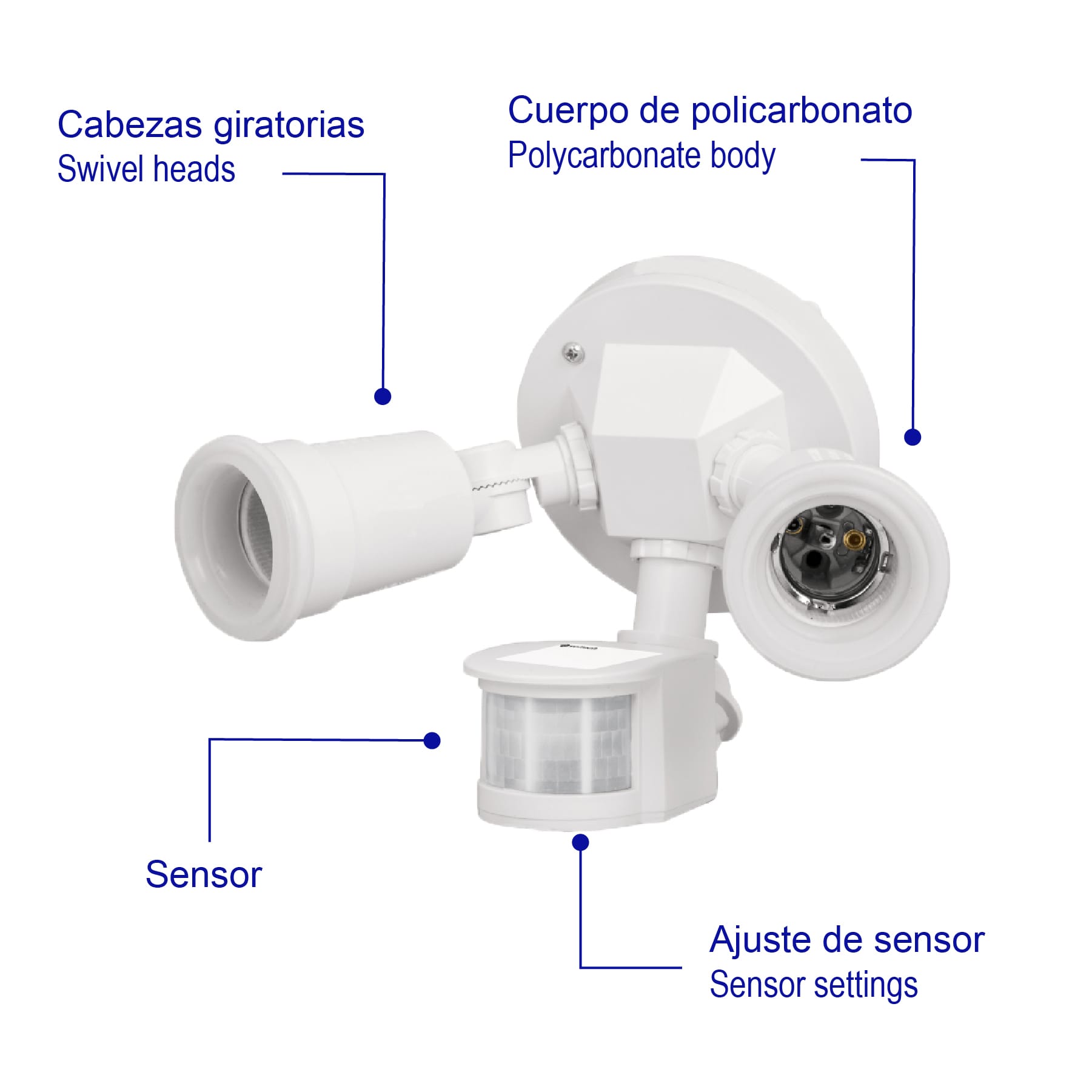 Lampara De Seguridad Exterior Con Sensor De Luz Y Movimiento