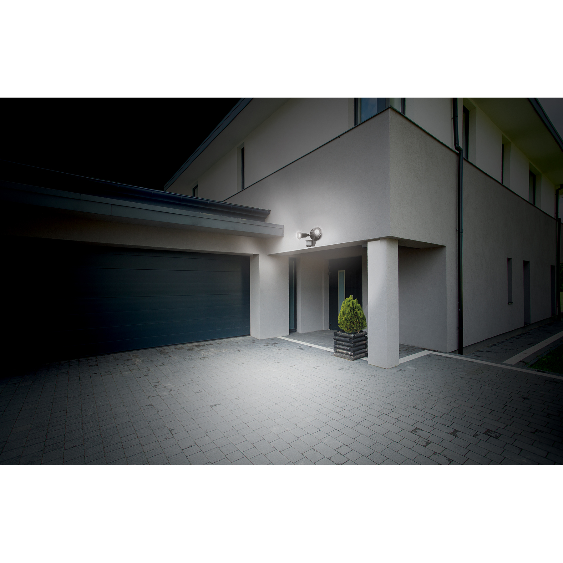 Lampara De Seguridad Exterior Con Sensor De Luz Y Movimiento Negra