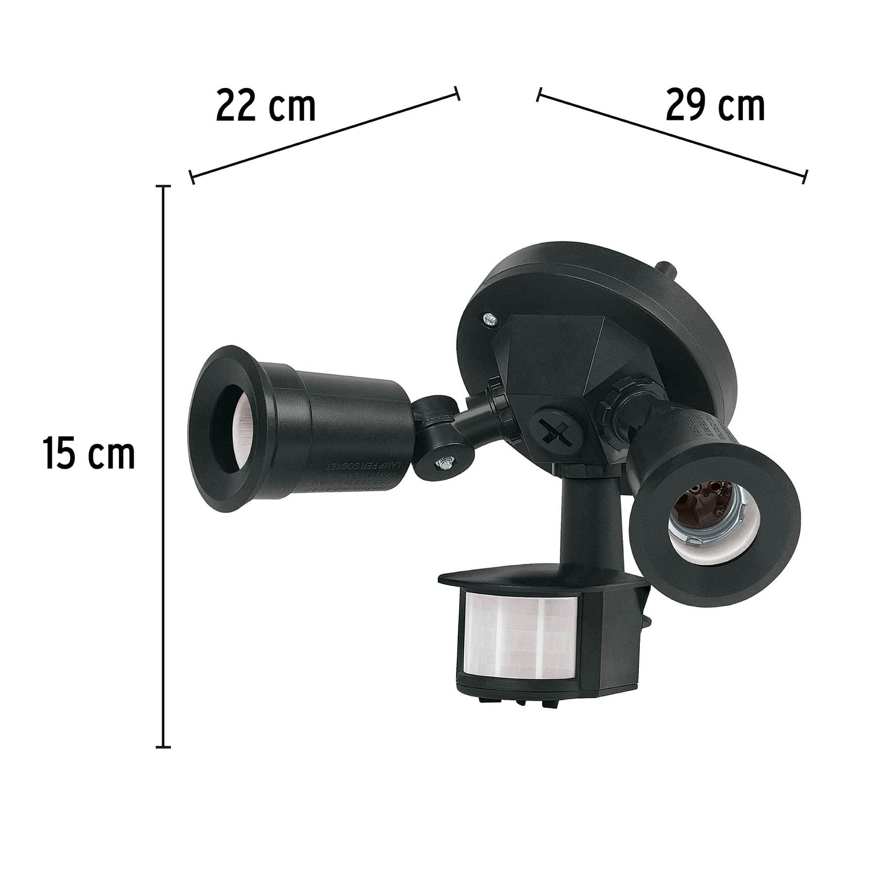 Lampara De Seguridad Exterior Con Sensor De Luz Y Movimiento Negra