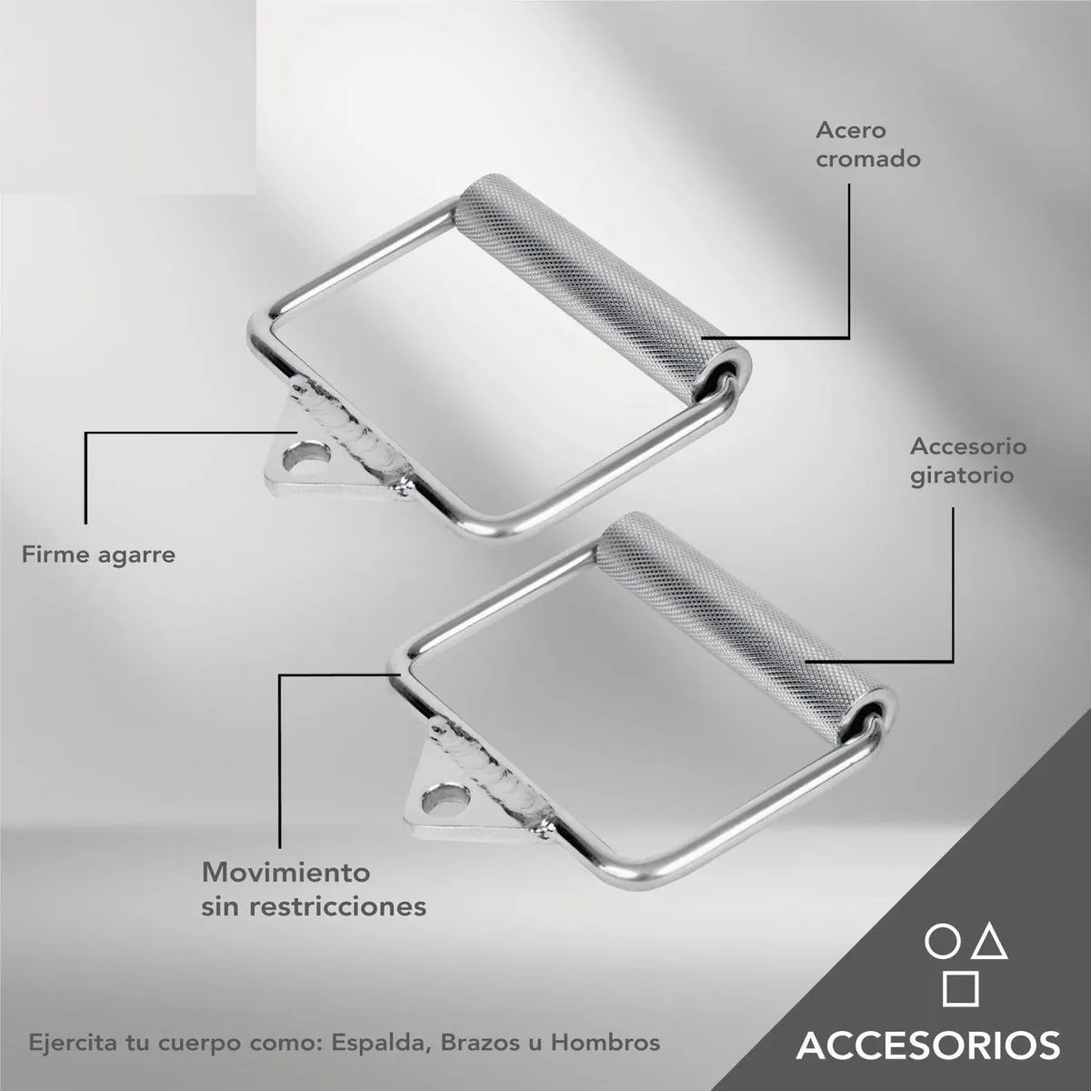 Agarradera Jaladera Tipo D Par Para Polea Gym