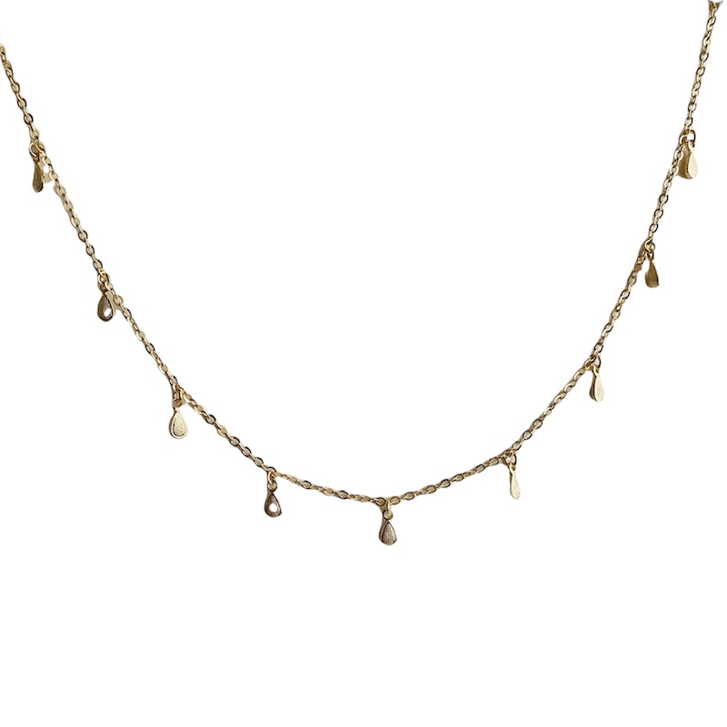 Collar Gargantilla con Gotitas- Baño de Oro 18K-Dorado