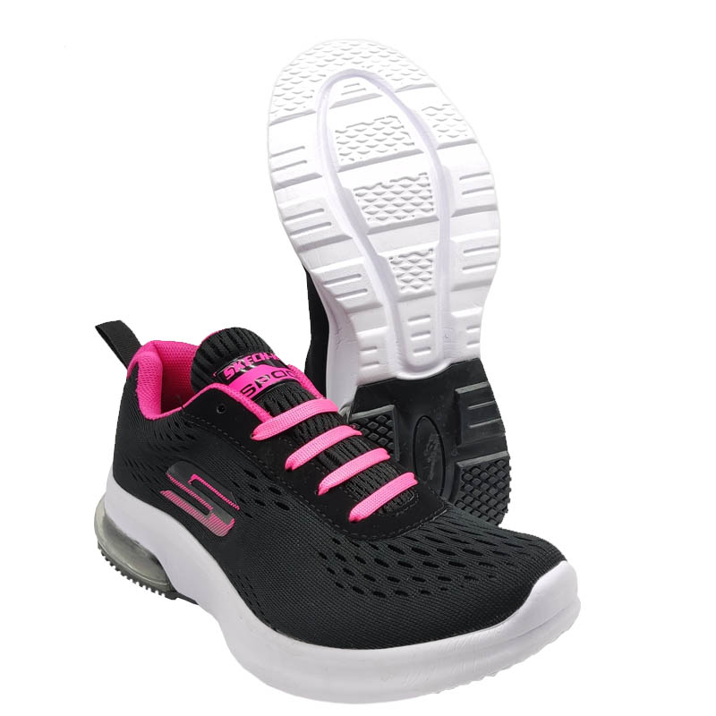 Tenis Spook 850 Negro Fiusha Válvula Mujer Niña Gym Ejercicio Correr