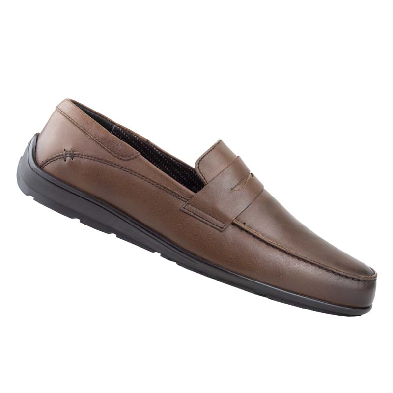 MOCASINES CLASICOS FLEXI HOMBRE DETALLE ANTIFAZ 410401 CAFE