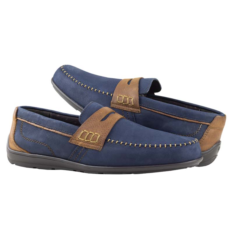 MOCASINES CLASICOS FLEXI CABALLERO 410402 AZUL PIEL NOBUCK