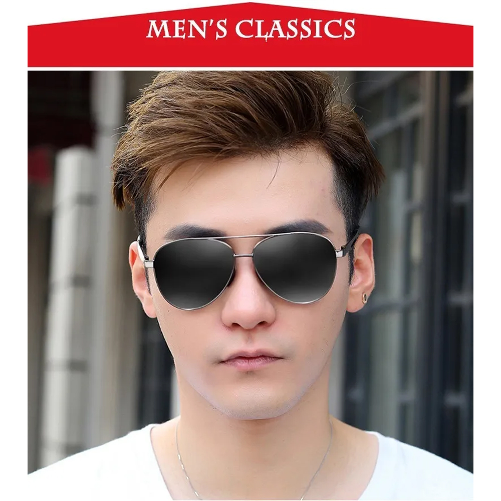 Lentes De Sol Casual Para Hombres Aluminio Gafas Polarizadas Conducir De Alta Calidad Uv400 Deportes De Playa