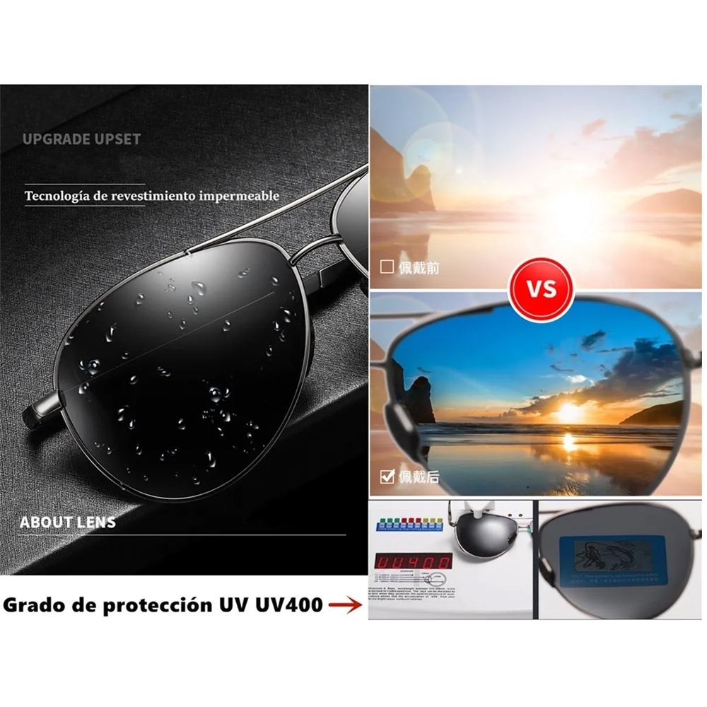 Lentes De Sol Casual Para Hombres Aluminio Gafas Polarizadas Conducir De Alta Calidad Uv400 Deportes De Playa