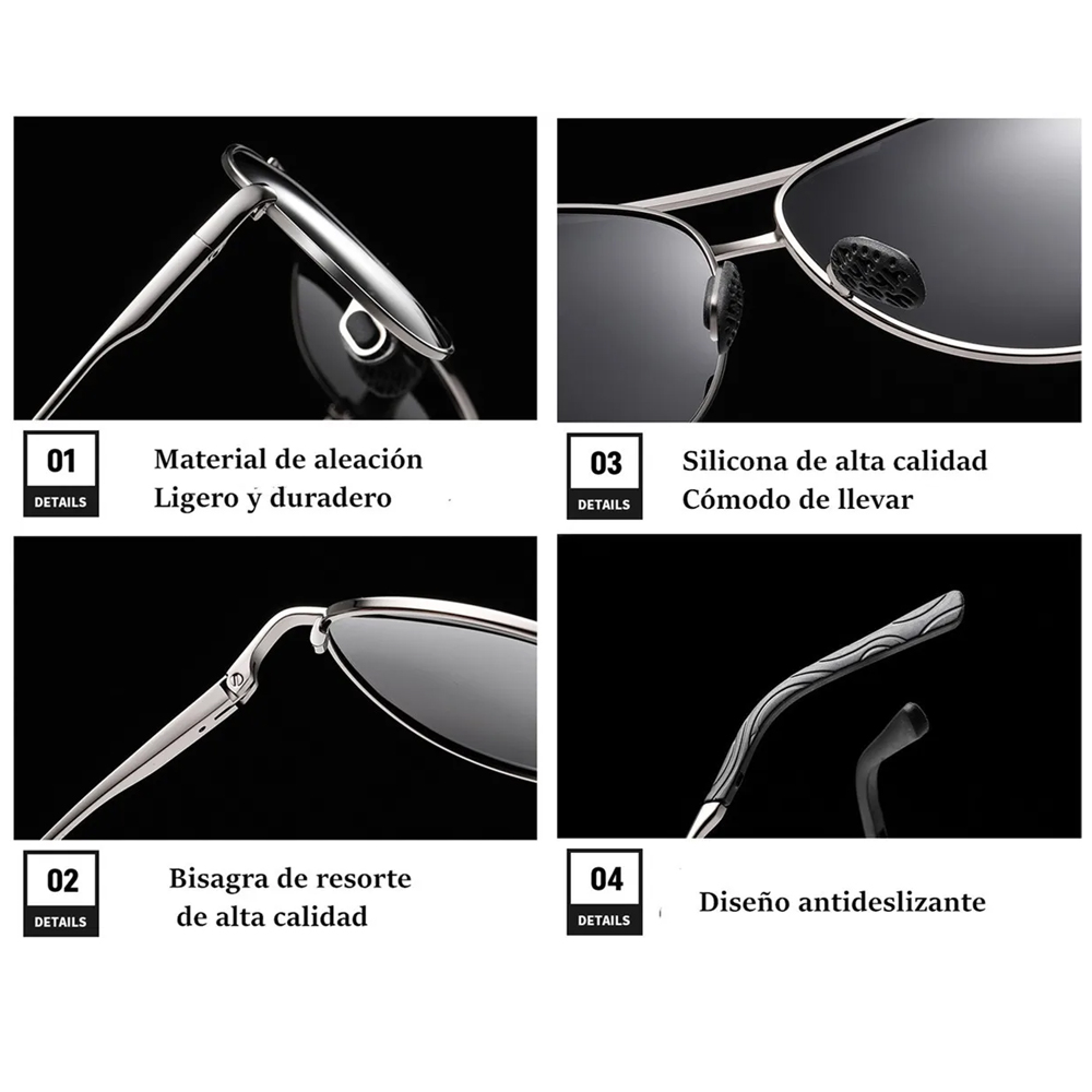 Lentes De Sol Casual Para Hombres Aluminio Gafas Polarizadas Conducir De Alta Calidad Uv400 Deportes De Playa