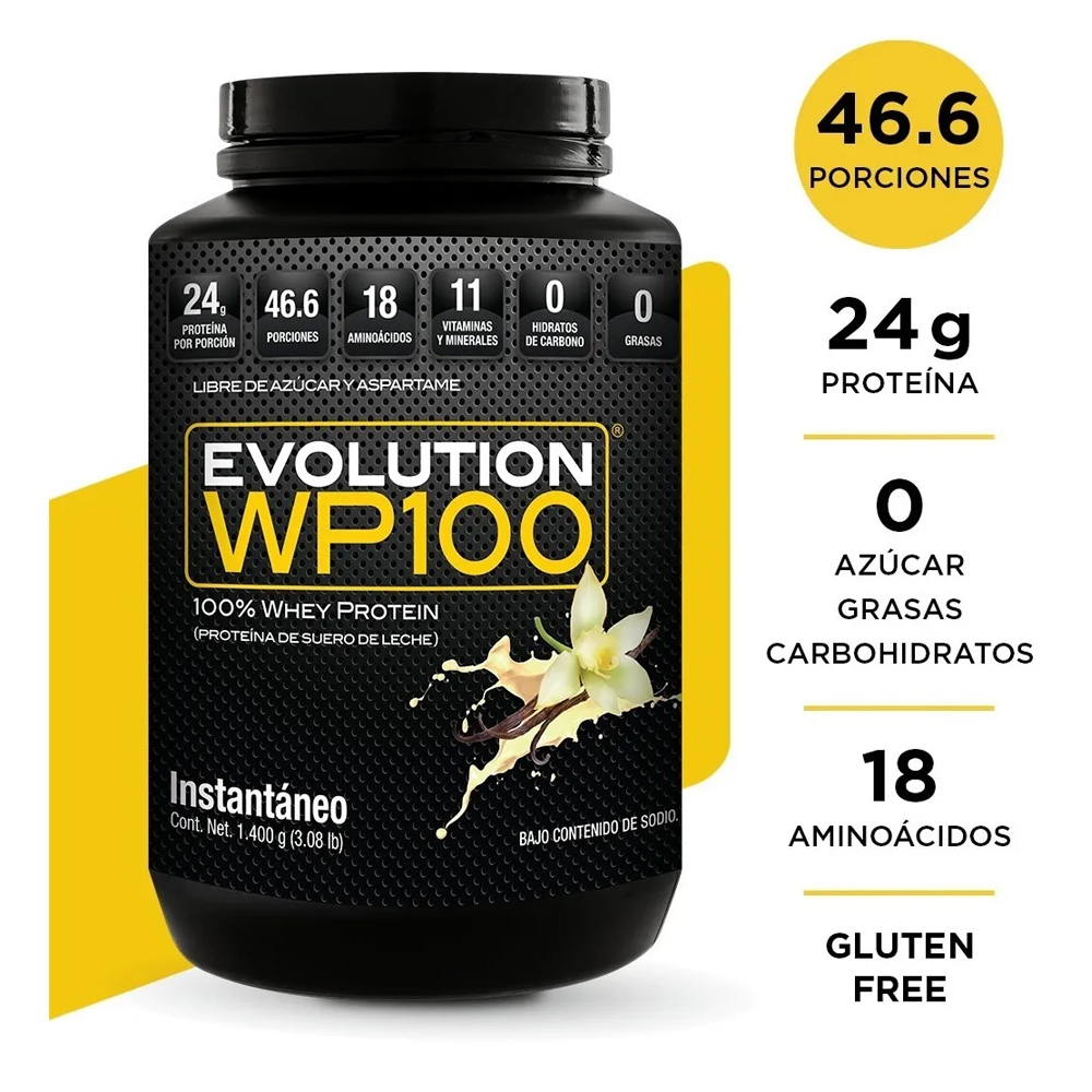Suplemento Alimenticio Proteina Wp100 Bote De 1400 G - 0 Carbohidratos Y 0 Grasas