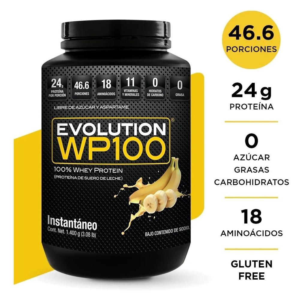 Suplemento Alimenticio Proteina Wp100 Bote De 1400 G - 0 Carbohidratos Y 0 Grasas