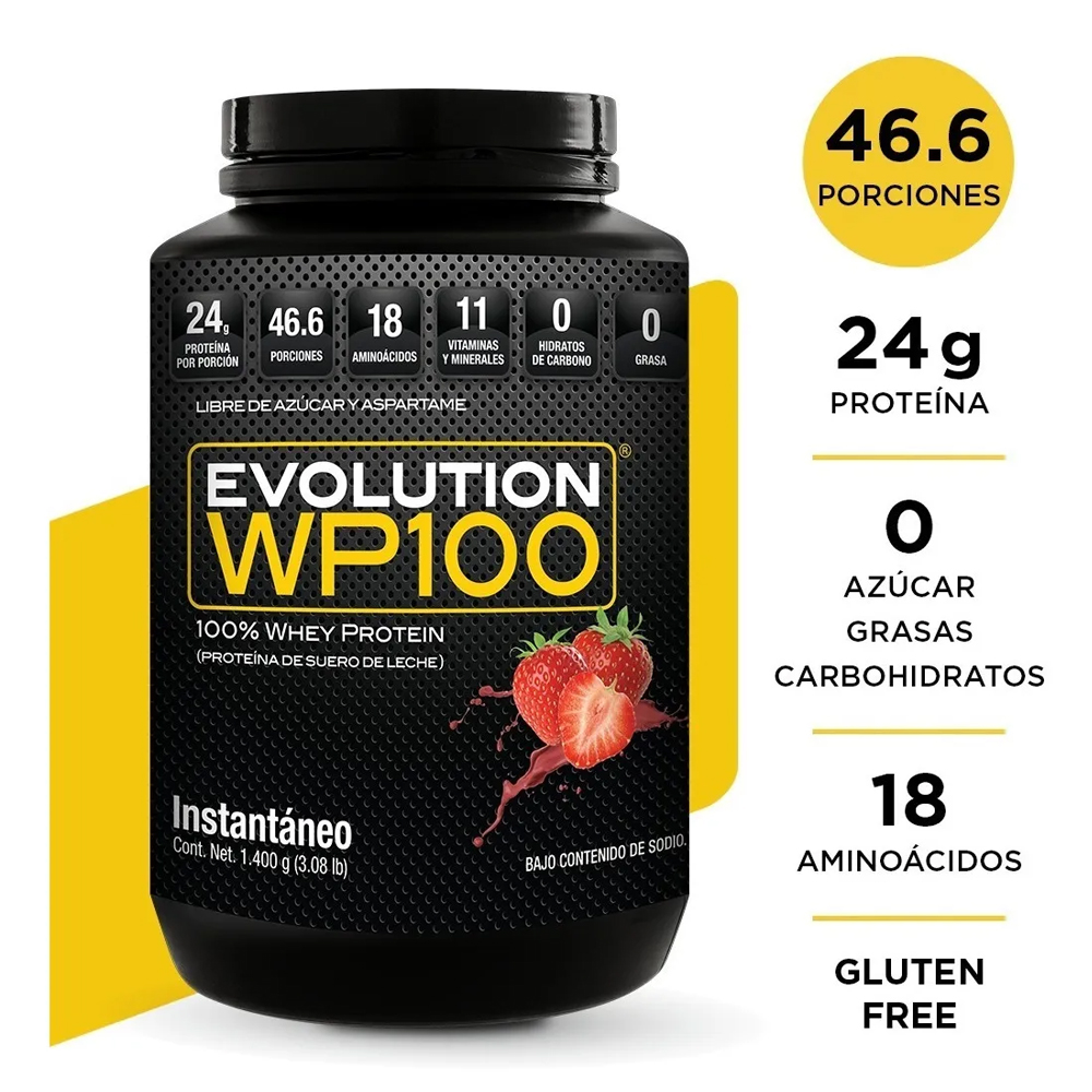 Suplemento Alimenticio Proteina Wp100 Bote De 1400 G - 0 Carbohidratos Y 0 Grasas
