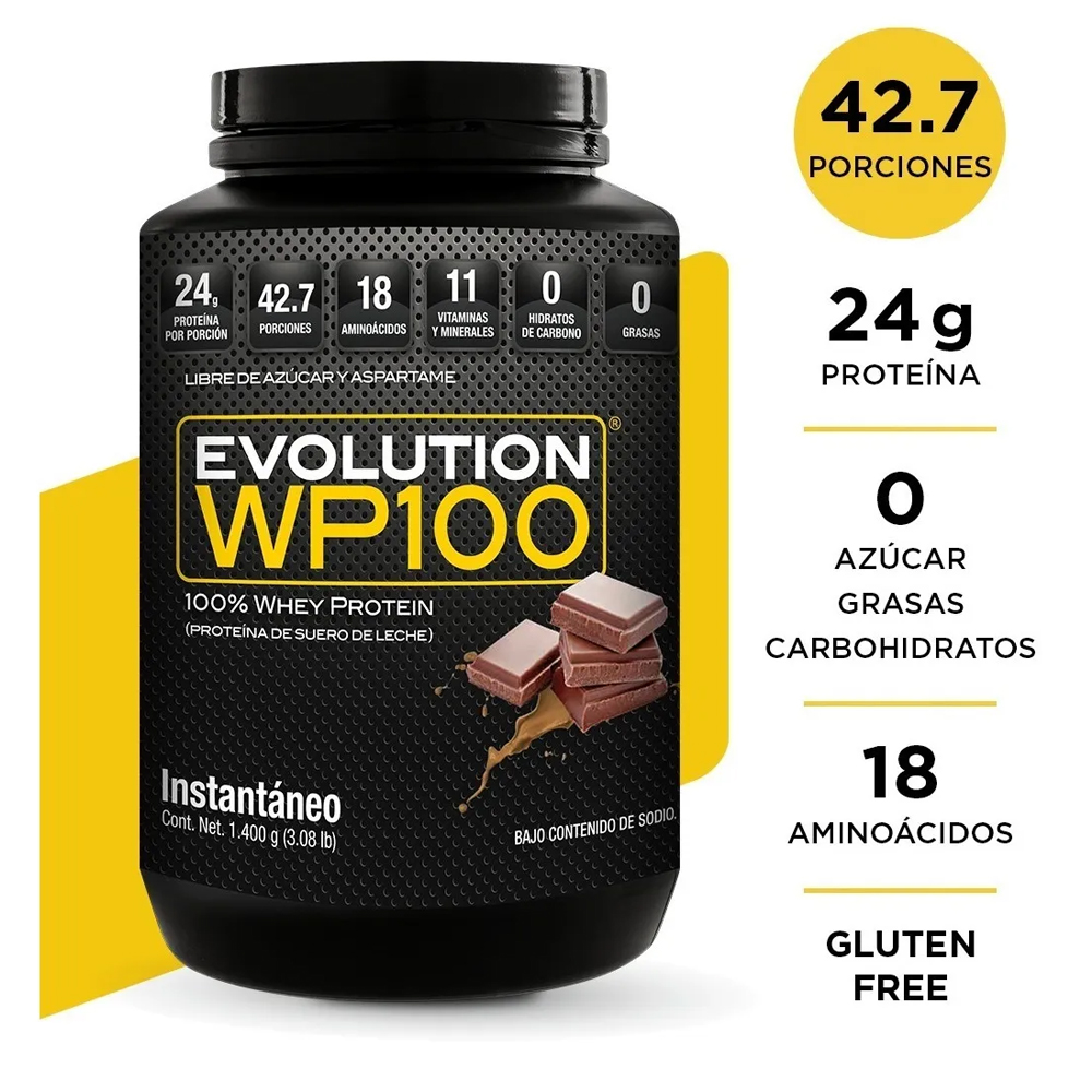 Suplemento Alimenticio Proteina Wp100 Bote De 1400 G - 0 Carbohidratos Y 0 Grasas