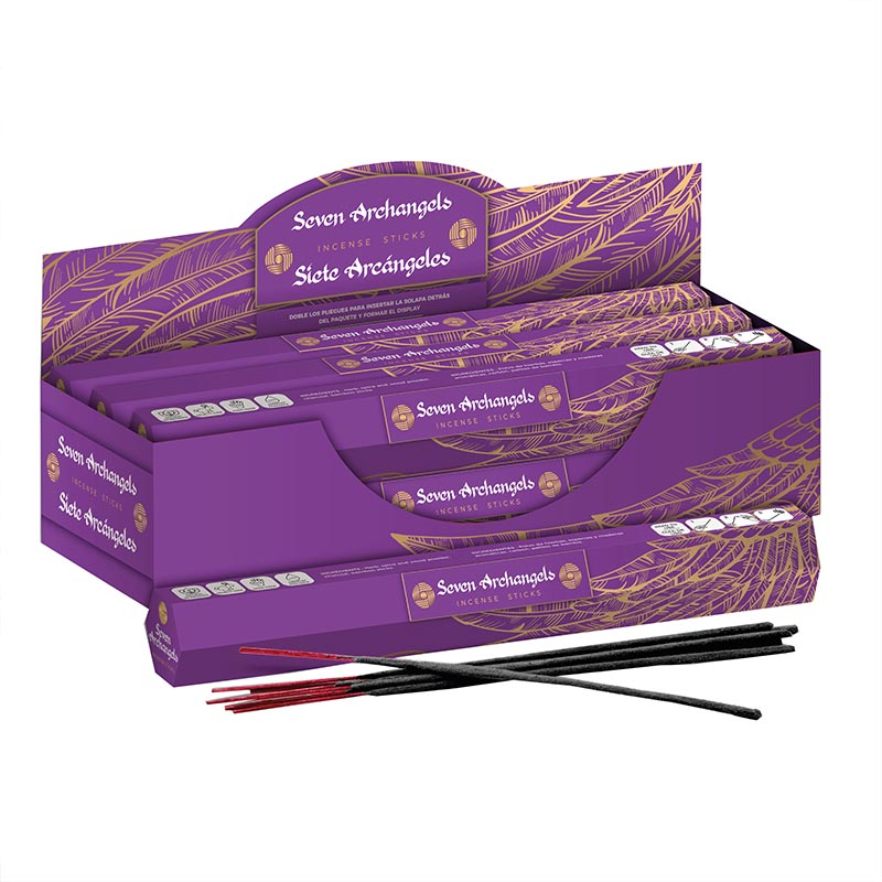 Punto Aroma - Incienso con aroma premium - Ingredientes naturales - Contenido 6 cajas con 20 varitas (Siete arcángeles, 120 unidades)