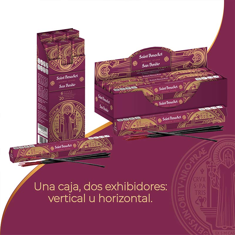Punto Aroma - Incienso con aroma premium - Ingredientes naturales - Contenido 6 cajas con 20 varitas (San Benito, 120 unidades)