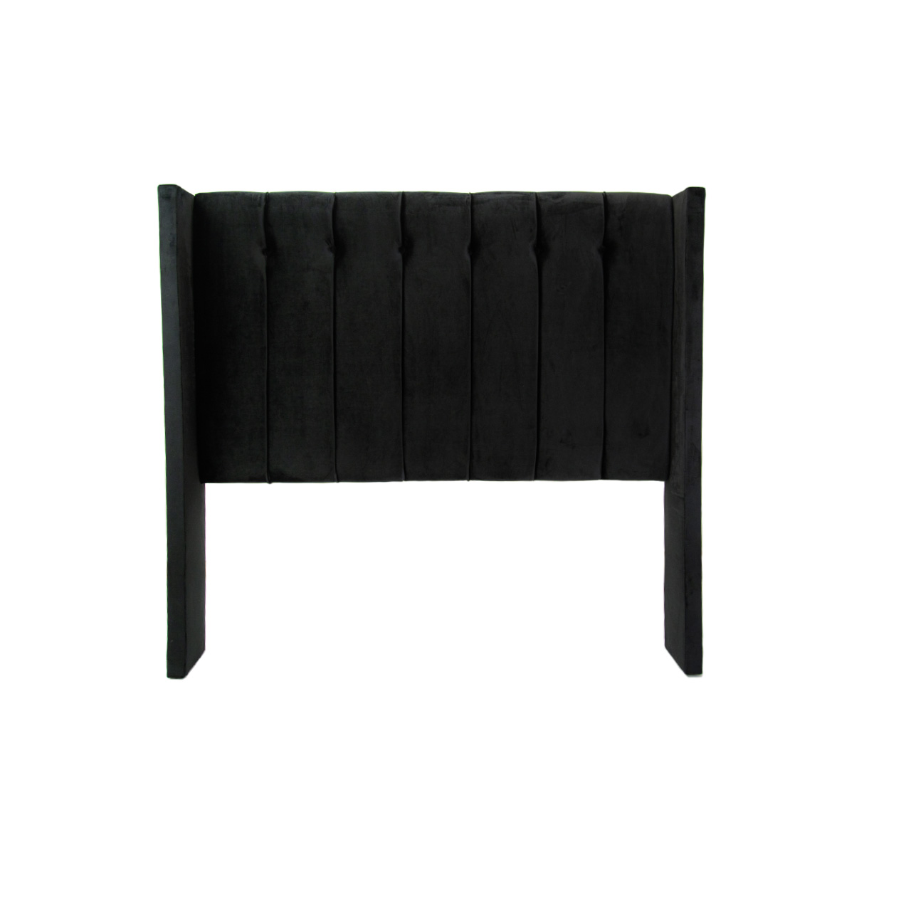 Cabecera Ártica color negro matrimonial de terciopelo