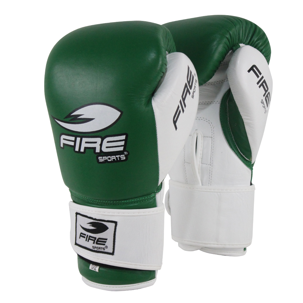 Par de Guantes de piel Fire Sports para entrenamiento M2, Color Verde