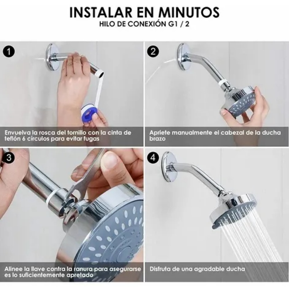 Cabezal De Regadera Ducha Regulable De Alta Presión