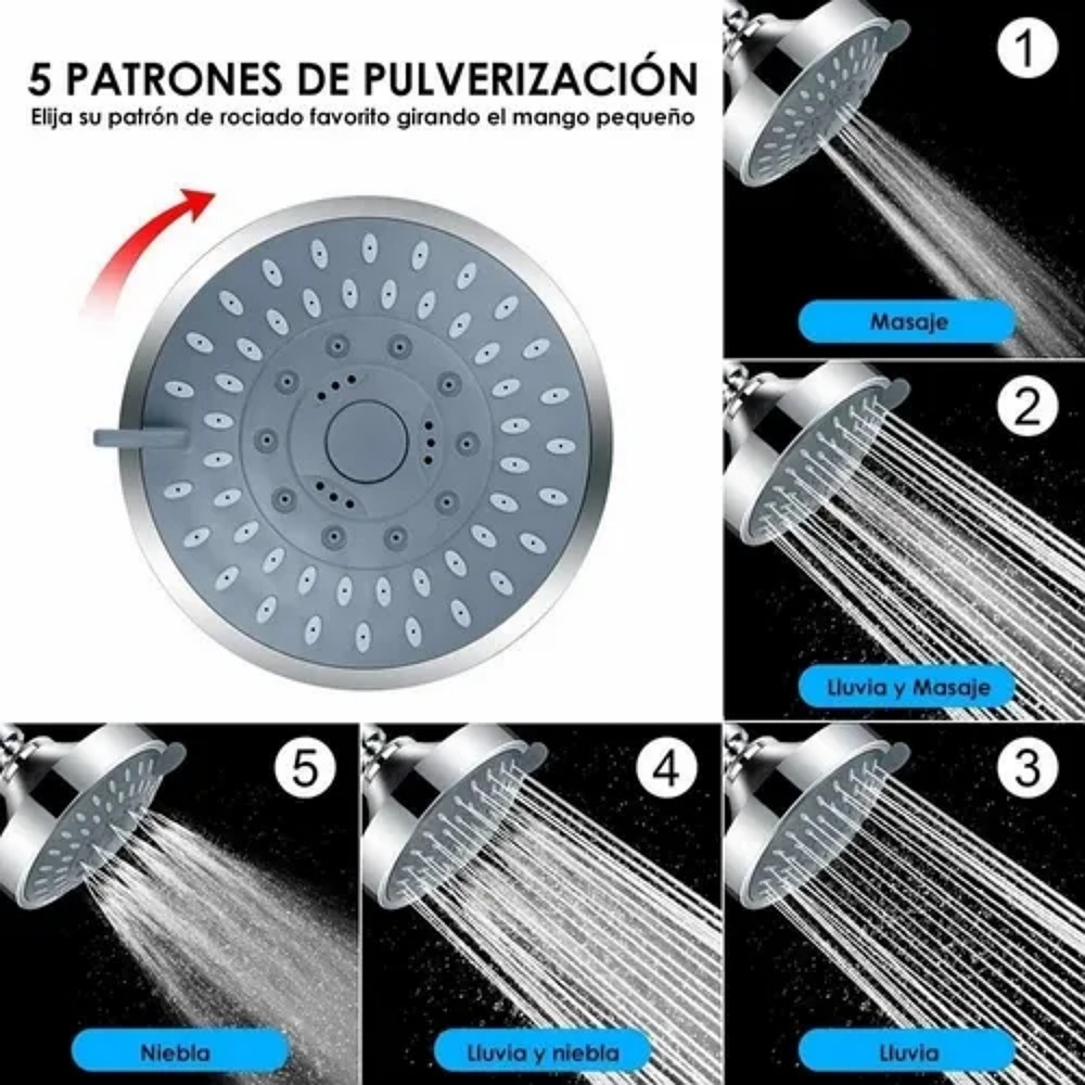 Cabezal De Regadera Ducha Regulable De Alta Presión