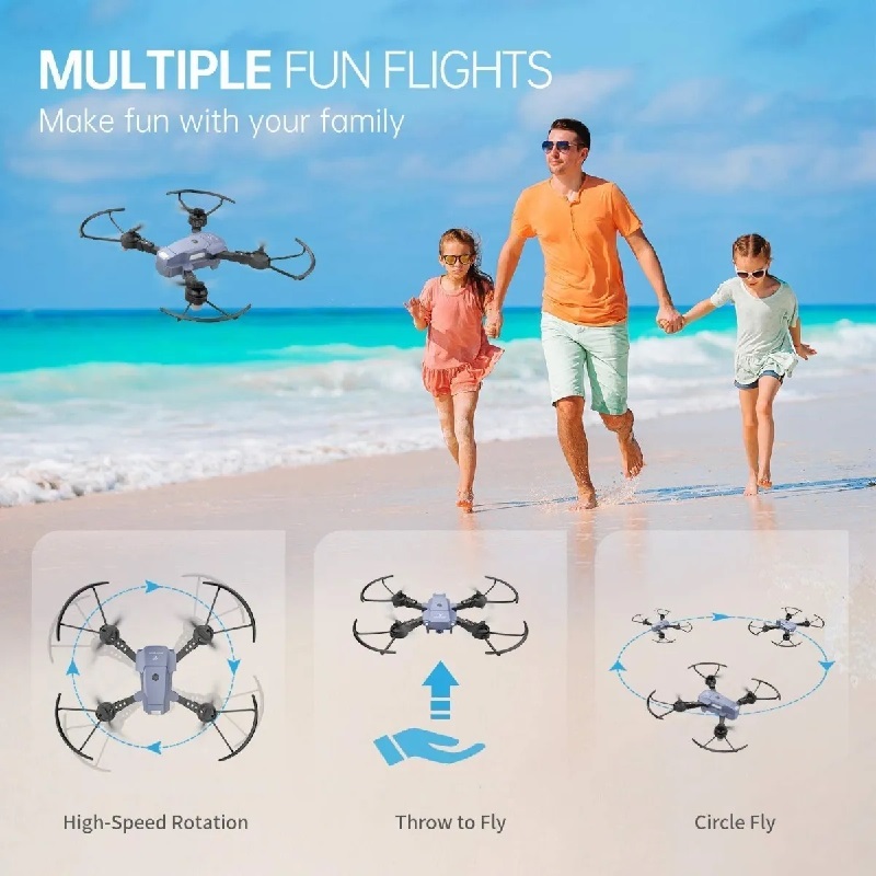 Mini Dron Snaptain A10 Plegable Con Camara Hd 720p Fpv Wifi. Gris