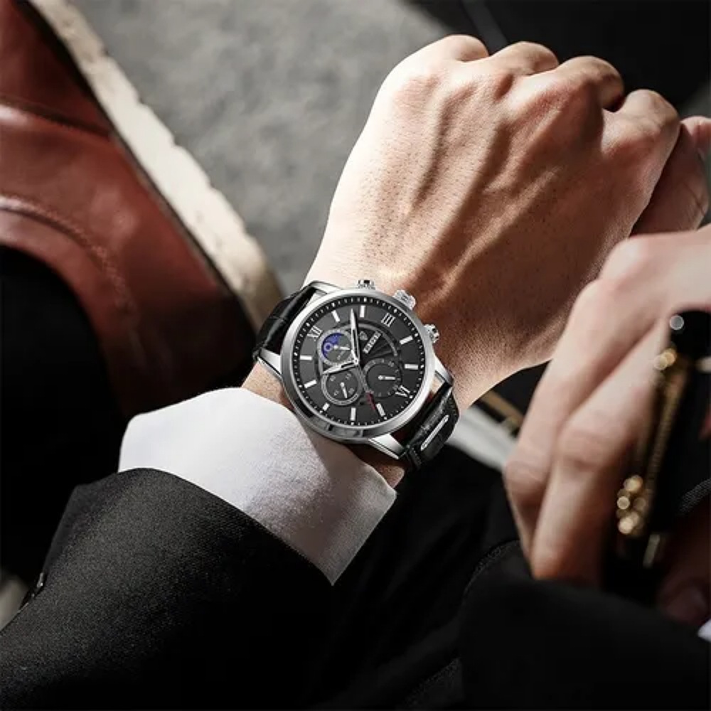 Reloj Pulsera Lige Analógico Impermeable De Cuarzo P/hombre