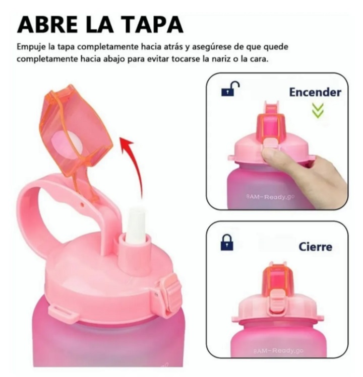 Botella Para Agua Deportiva Medio Galón Azul a Morado