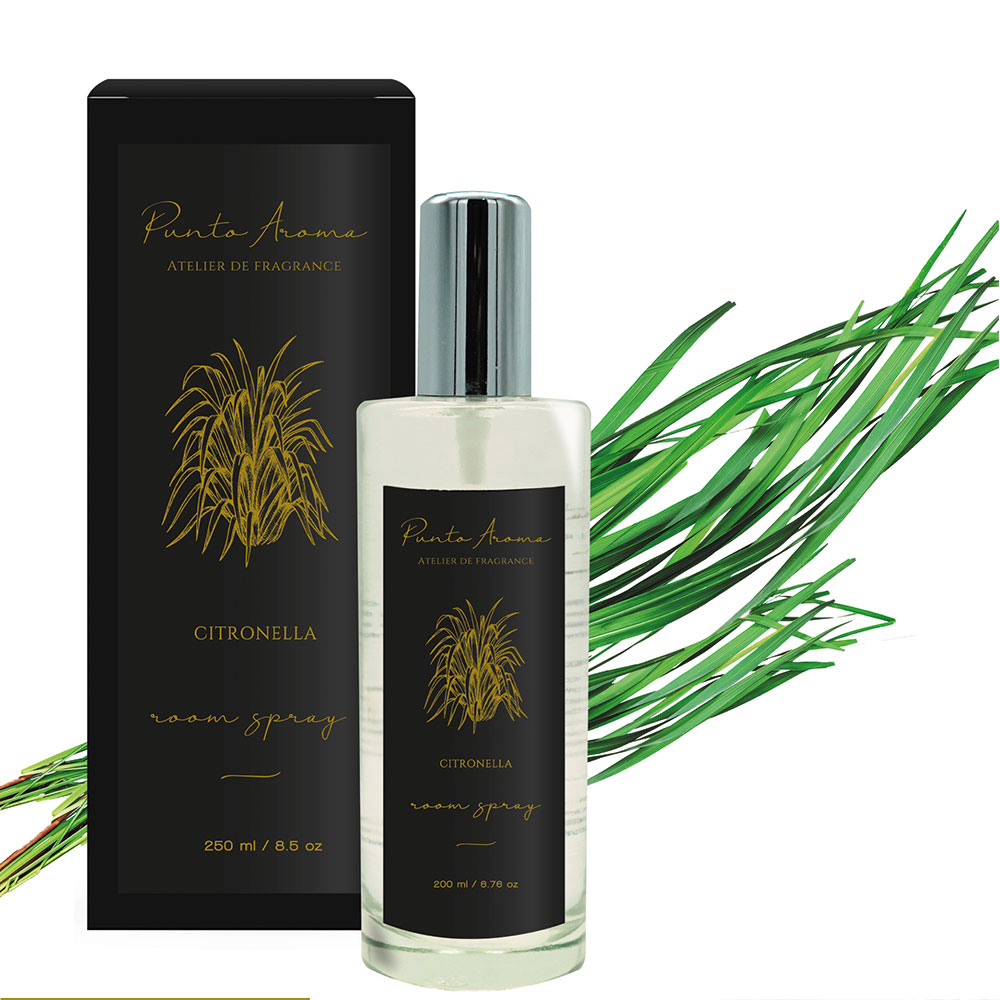 Punto Aroma - Home Mist 250ml - Ambientador de Fragancia Premium - Air Freshener - Spray aromatizante con atomizador - Ideal para casa, coche, oficina, carro, baño (Citronela)