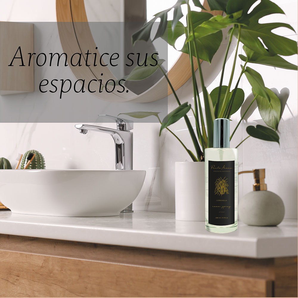 Punto Aroma - Home Mist 250ml - Ambientador de Fragancia Premium - Air Freshener - Spray aromatizante con atomizador - Ideal para casa, coche, oficina, carro, baño (Citronela)