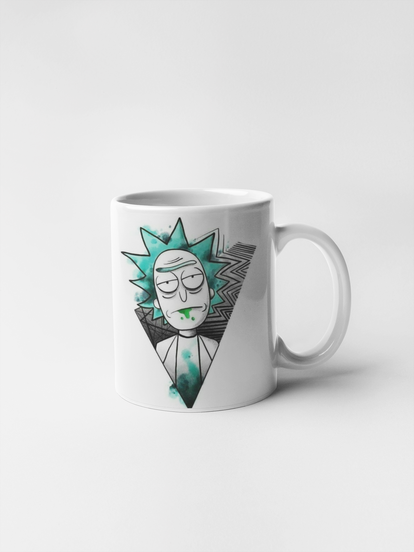 Taza blanca con diseño 
