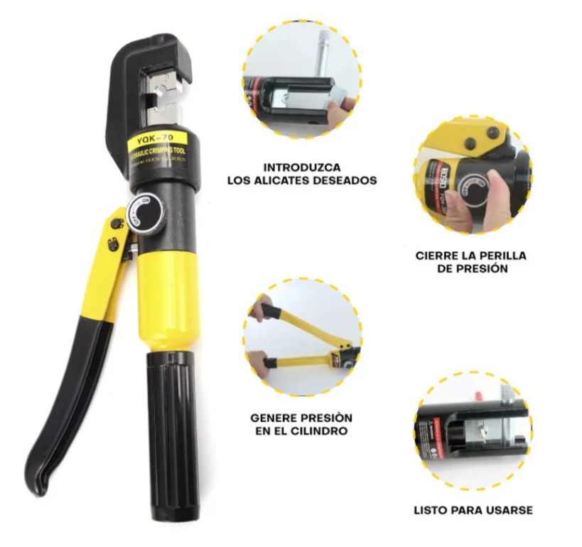 Pinza Ponchadora Hidraulica Crimpadora 7 Ton Dado + Empaques