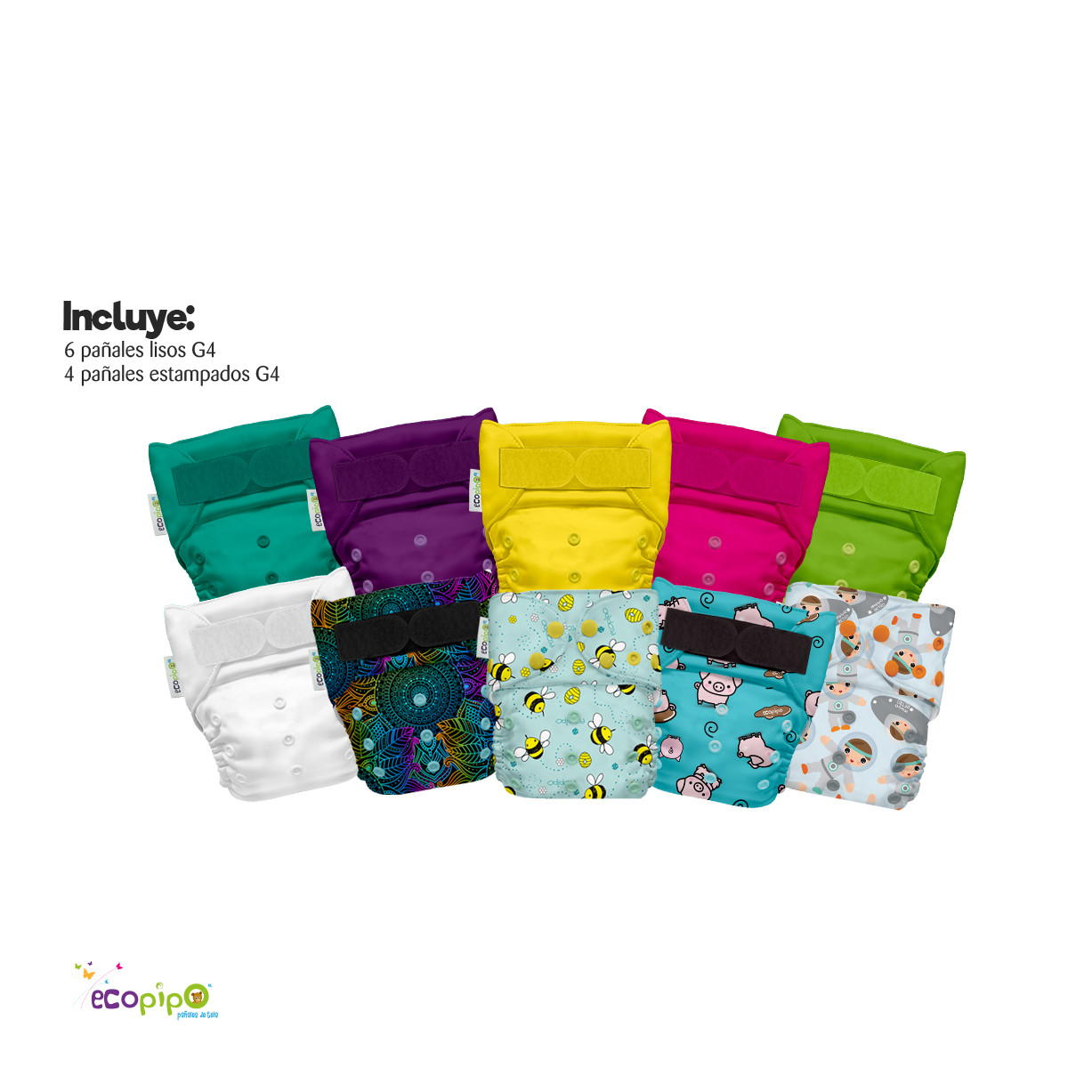 10 PACK  pañales Ecopipo