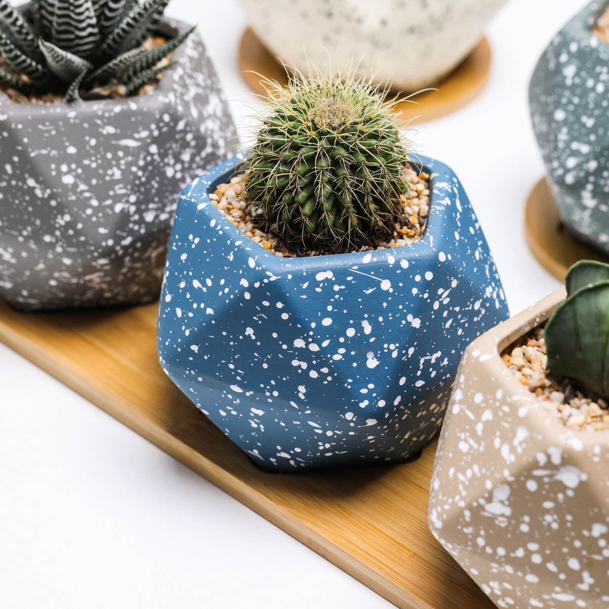 macetero geométrico 3 piezas