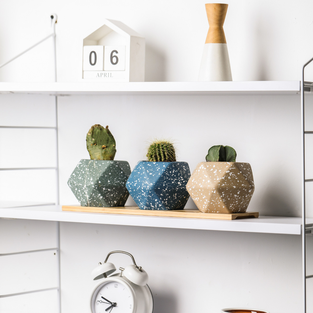 macetero geométrico 3 piezas