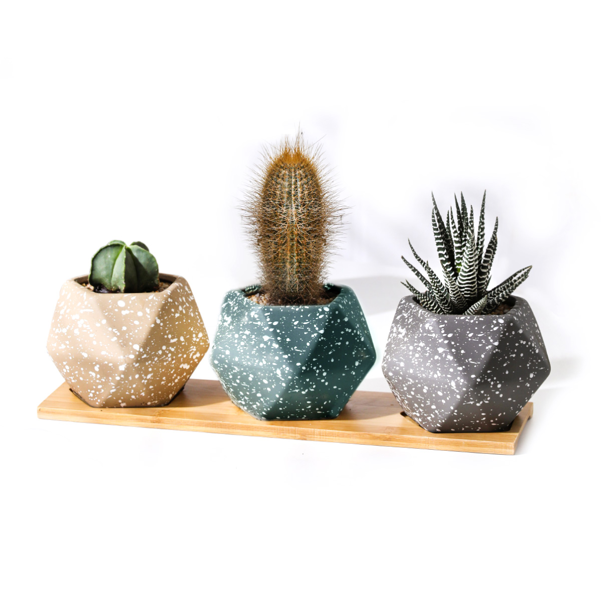 macetero geométrico 3 piezas