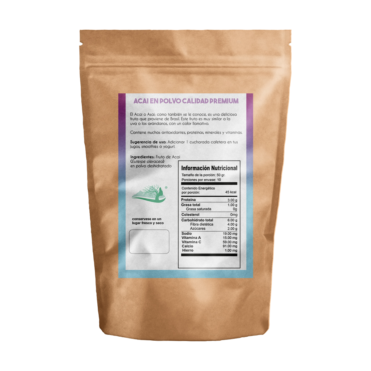 Acai en Polvo Orgánico Superfood Premium 250 Gr