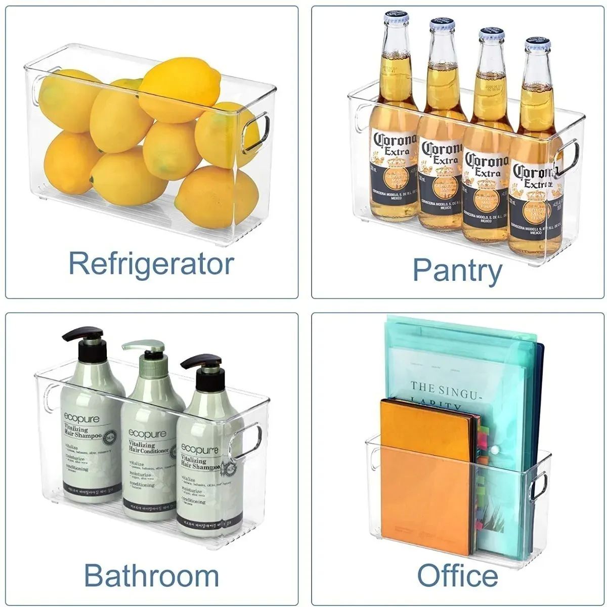 Set 2 Organizador Acrilico Apilable Despensa, Refrigerador