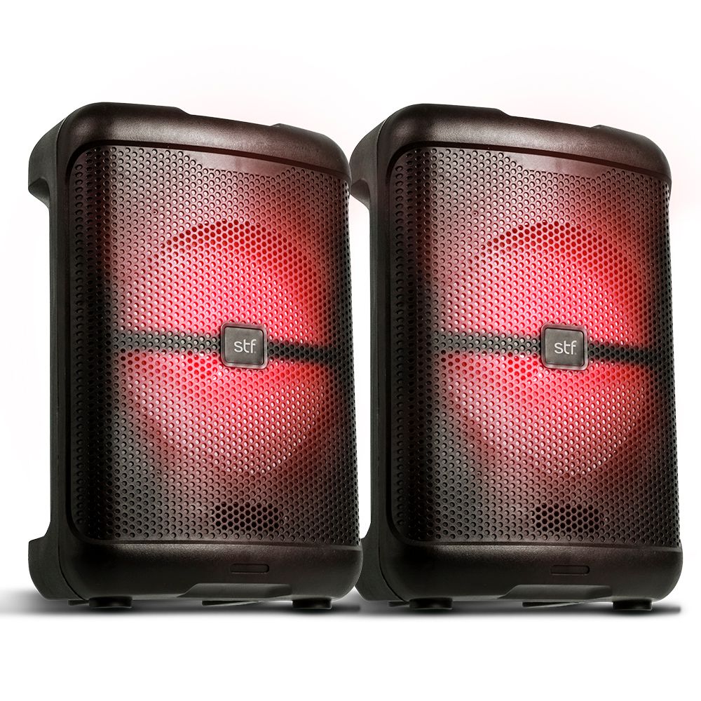 Two Pack Bocinas Inalámbricas 6.5 Pulgadas True Wireless Coloso STF Color Negro