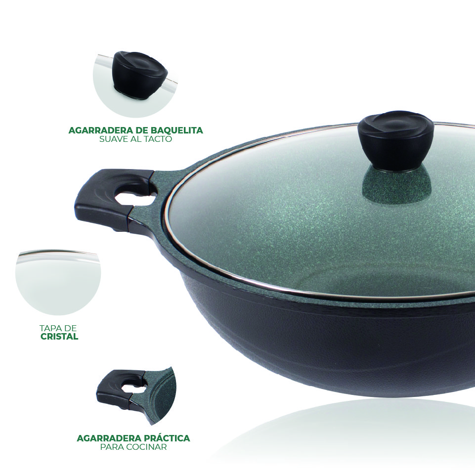 Cazuela Jade Forte 36cm Con Tapa