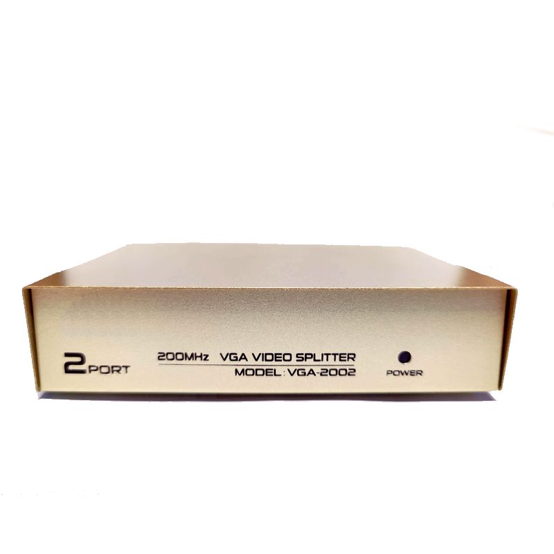 DIVISOR SPLITTER 1 ENTRADA VGA A 2 SALIDAS VGA CONECTA DOS MONITORES, COLOR DORADO